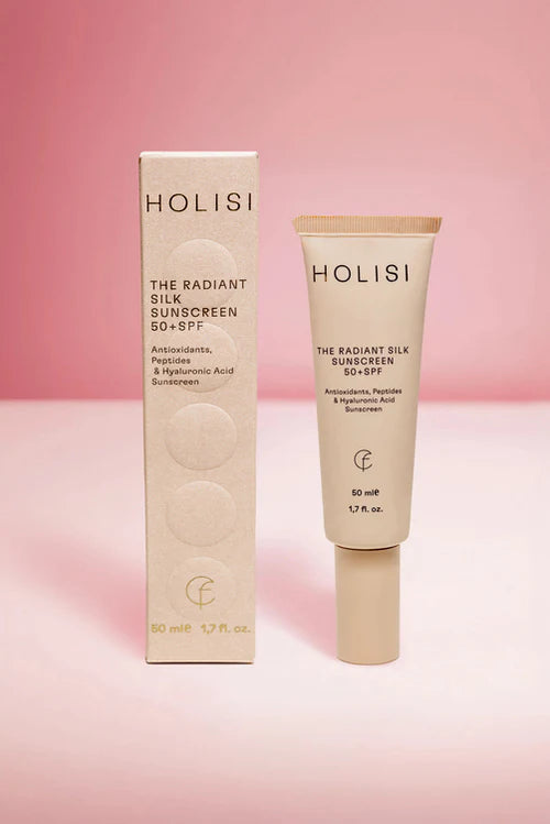 HOLISI The Radiant Silk Sunscreen 50+ spf- Protección solar antiedad