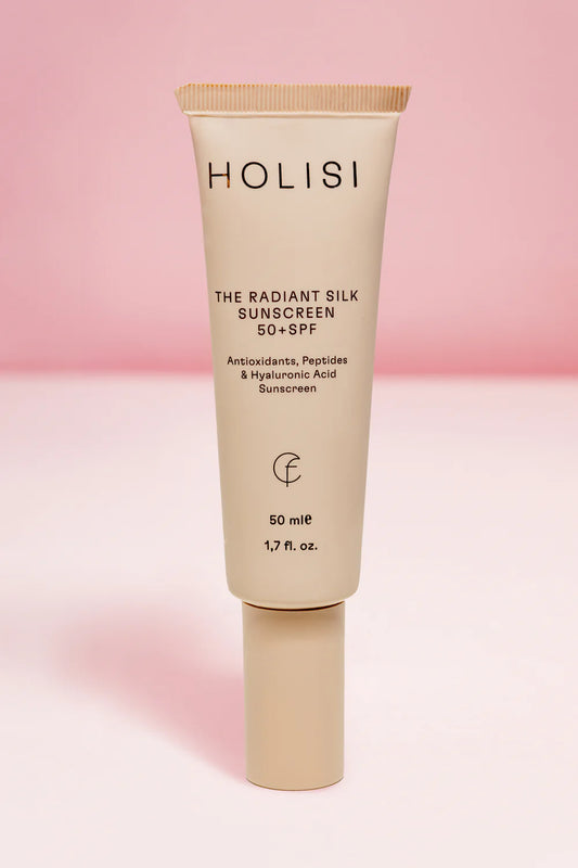 HOLISI The Radiant Silk Sunscreen 50+ spf- Protección solar antiedad